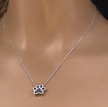 Cargar imagen en el visor de la galería, 14KT Dog Paw Diamond Pendant w/ Gold Chain (Available w/ Precious Stones)