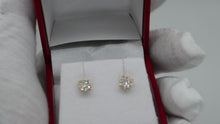 Cargar y reproducir el video en el visor de la galería, 14KT Halo Flower Push Back Earrings 0.33ctw - 0.35ctw, #1