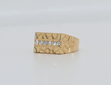 Cargar imagen en el visor de la galería, 14KT Cz Gold Nugget Ring #1