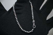Load image into Gallery viewer, 18KT Diamond Cut White Gold Bead Bracelet
