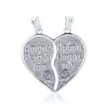 Load image into Gallery viewer, 925 Silver Rhodium Guadalupe &amp; Jesus Two-Piece Heart Love Pedant
