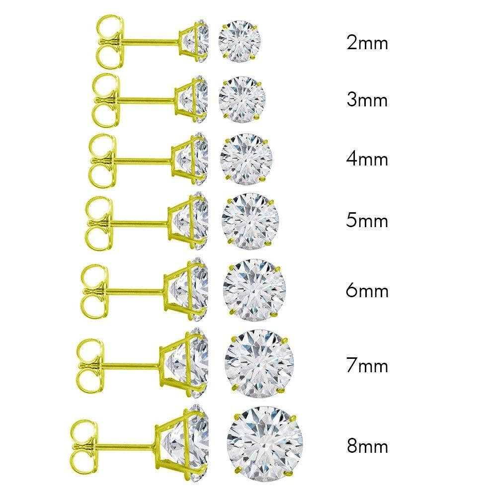 14KT CZ Pushbacks Simple Basket