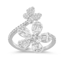 Load image into Gallery viewer, 14KT Wrap Around Butterfly / Flower Ring 0.74ctw, #2
