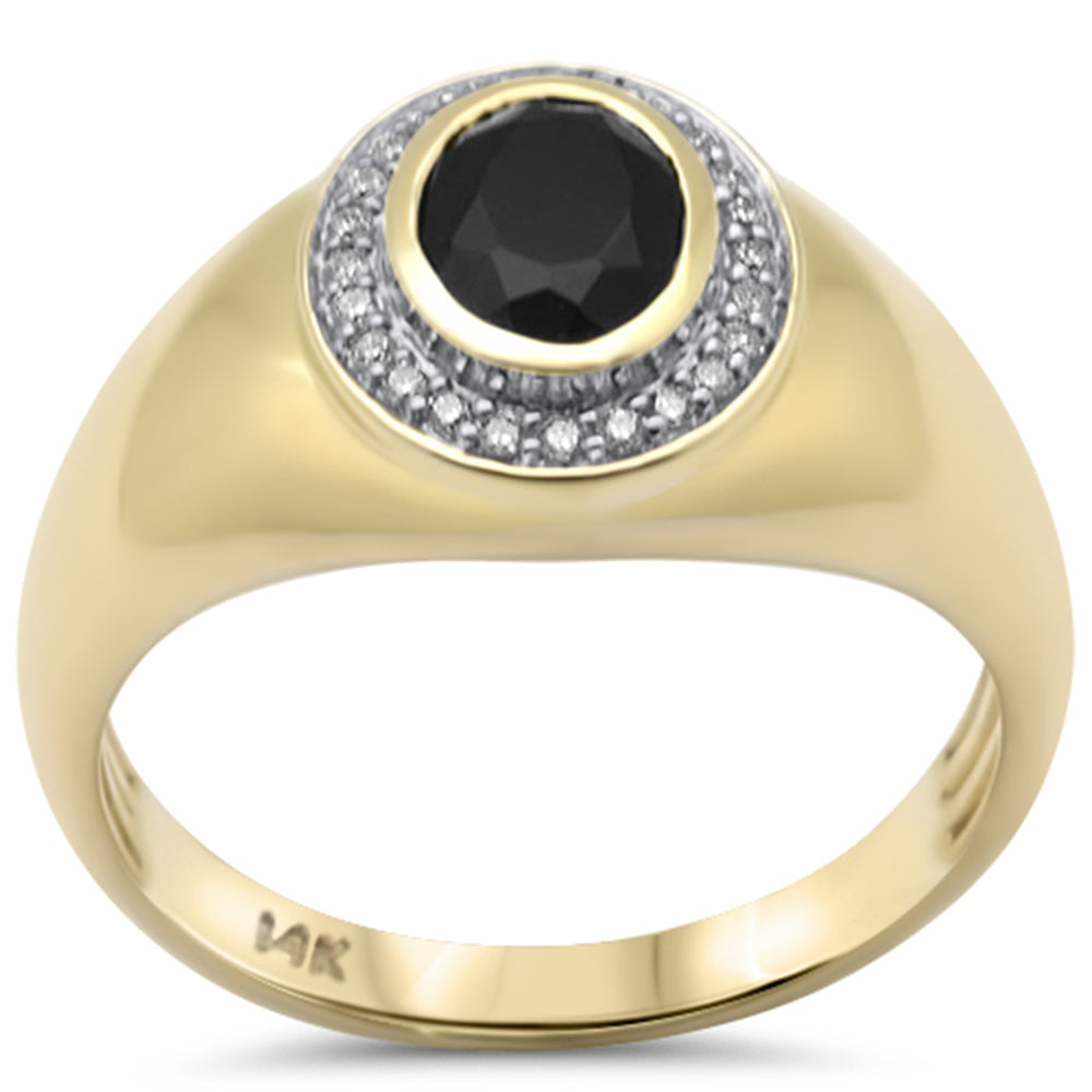 10KT Men's Diamond w/ Onyx Ring 1.34ctw, #1