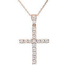 Cargar imagen en el visor de la galería, 14KT Diamond SI Cross Pendant 1.00ctw, Set #2 w/ 18 Chain

