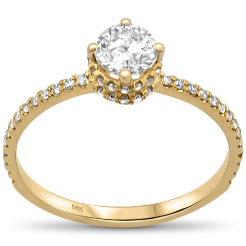 14KT Diamond Engagement Ring 0.75 c.t.w, 0.5ct Round Center Stone.