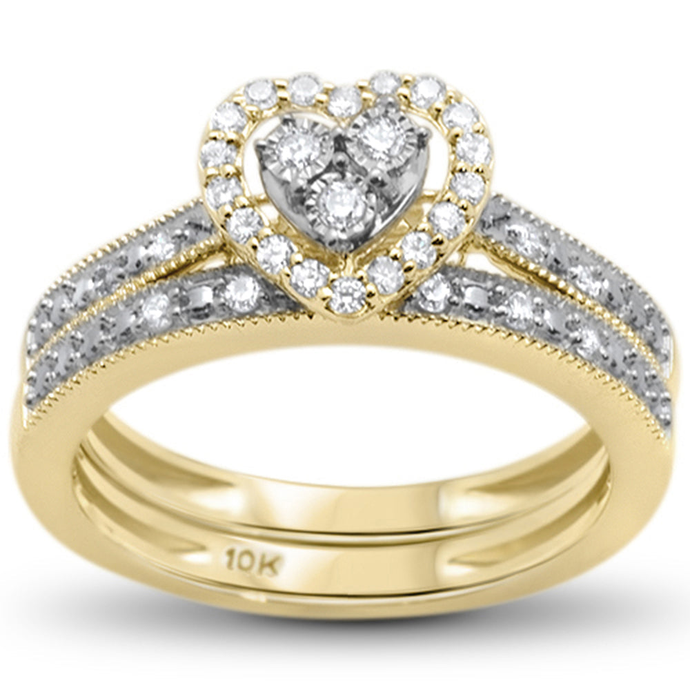 10KT Diamond Heart Shaped Engagement Ring Set 0.25ctw, #1
