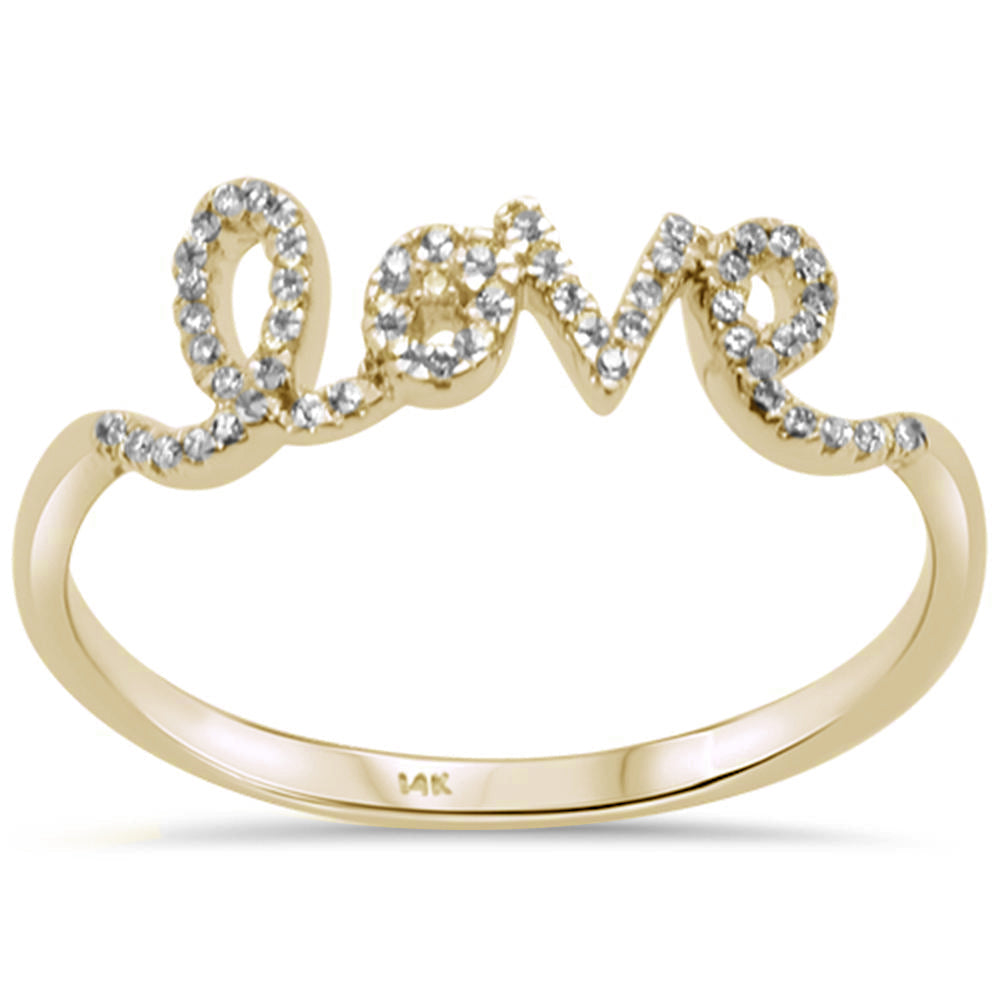 14KT 'Love' Script Style Diamond Ring 0.14ctw