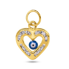 Load image into Gallery viewer, 14KT Small Cz Evil Eye (Mal Ojo) Heart Shape Pendant #1

