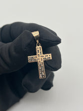 Load image into Gallery viewer, 14KT Two-Tone Baguette Cz Cross/Crucifix #2
