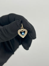 Load image into Gallery viewer, 14KT Small Cz Evil Eye (Mal Ojo) Heart Shape Pendant #1
