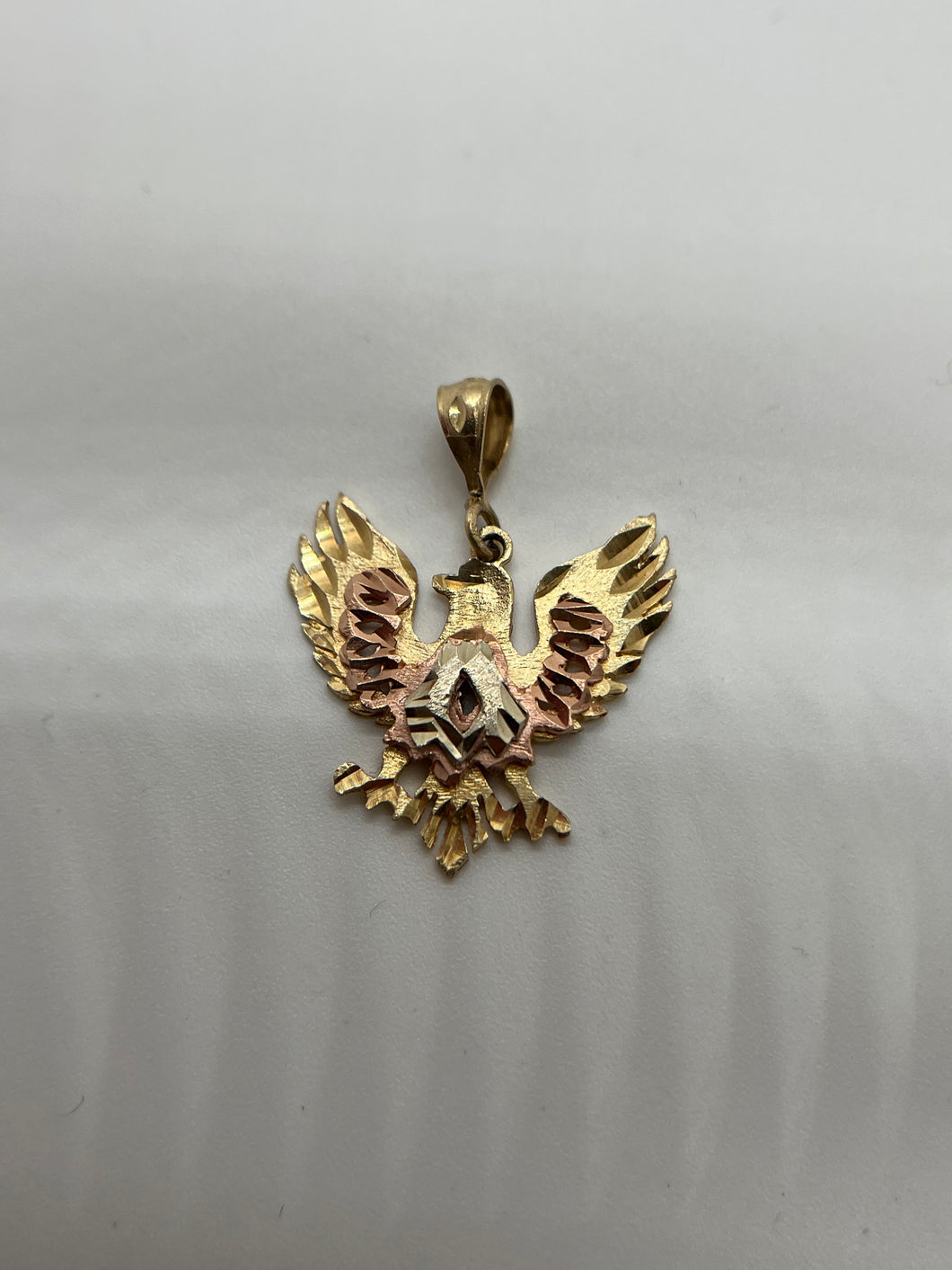 14KT Solid Three-Toned Eagle/Hawk Pendant #1