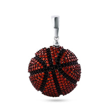 Load image into Gallery viewer, 925 Rhodium Silver Multi-Color CZ Basketball Pendant
