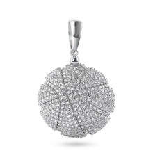 Load image into Gallery viewer, 925 Rhodium Silver Multi-Color CZ Basketball Pendant
