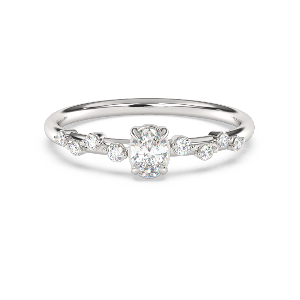 14KT Oval Diamond Engagement Ring #1 0.29ctw