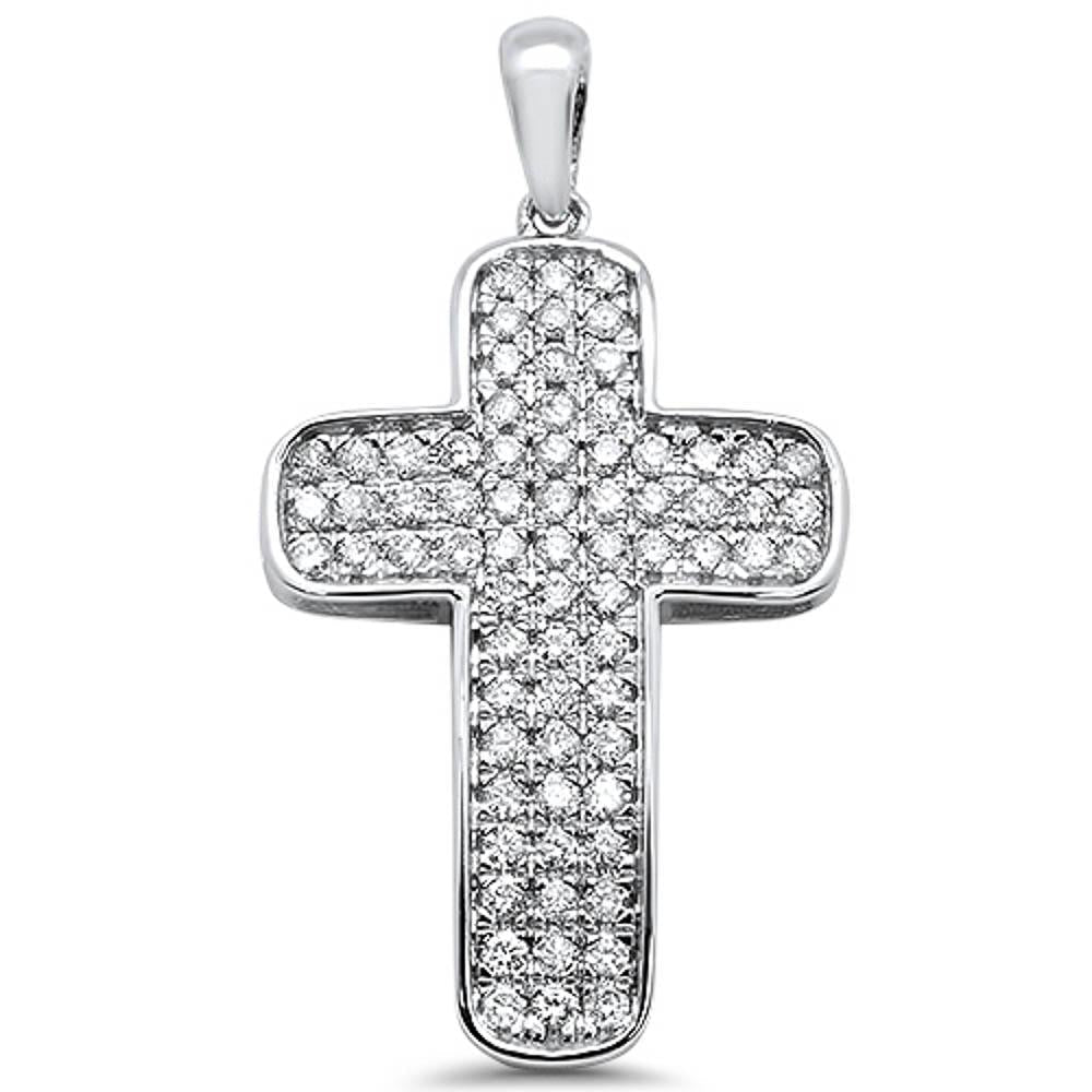 14KT White Gold Cross Diamond Pendant Charm #1 0.99ctw, #2