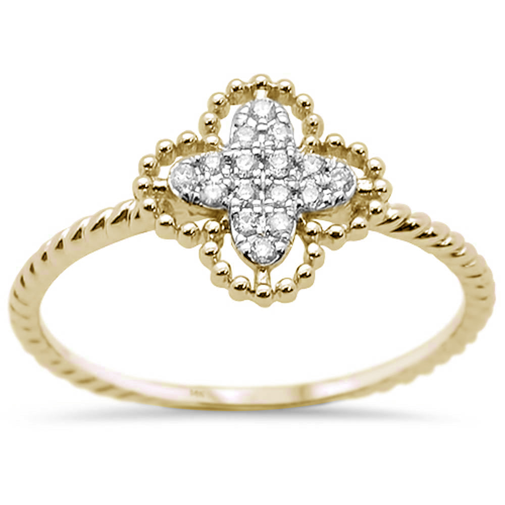14KT Flower Diamond Ring 0.09ctw #1