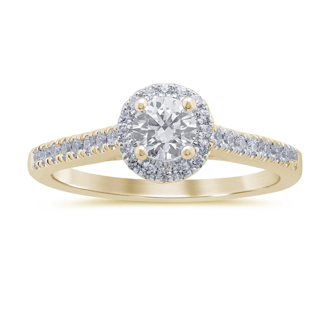 14KT Circle Halo Wedding/Engagement Ring 0.72ctw