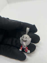 Cargar imagen en el visor de la galería, 925 Rhodium Plated &#39;Boo&#39; Pendant w/ Hand Painted Red Enamel
