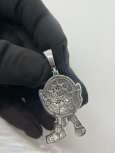 Cargar imagen en el visor de la galería, 925 Rhodium Plated &#39;Boo&#39; Pendant w/ Hand Painted Red Enamel
