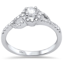 Load image into Gallery viewer, 14KT White Gold Wrap Around Halo Engagement Diamond Ring #4, 0.49ctw
