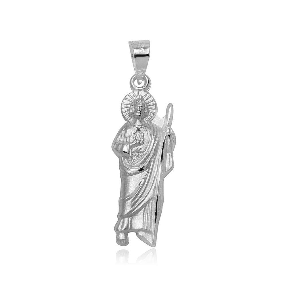925 High Polish St. Jude Charm Pendant #1