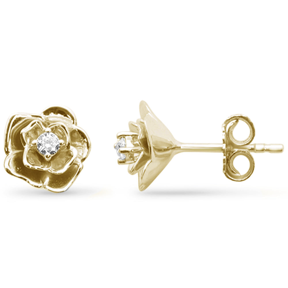 10KT Flower “Rose” Style Pushback Earrings #1