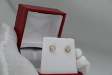 Load image into Gallery viewer, 14KT Halo Flower Push Back Earrings 0.33ctw - 0.35ctw, #1
