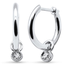 Load image into Gallery viewer, 14KT Petite Diamond Hoop Earrings .08ctw
