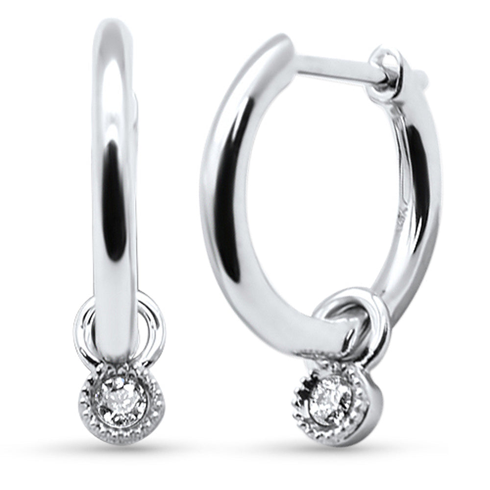 14KT Petite Diamond Hoop Earrings .08ctw