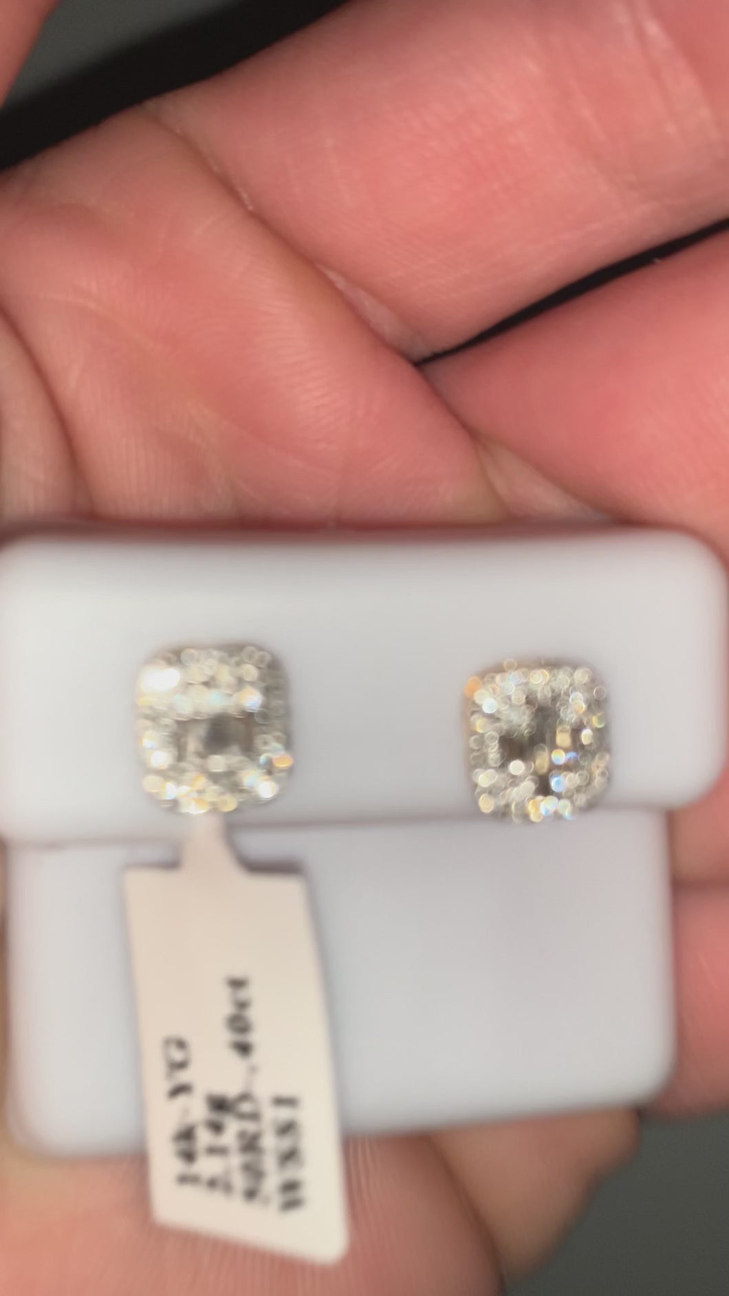 14KT Baguette & Round Brilliant Push Back Earring/Studs 0.40ctw #1