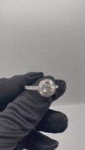 Load and play video in Gallery viewer, 14KT White Gold Circle Halo Engagement Diamond Ring #1
