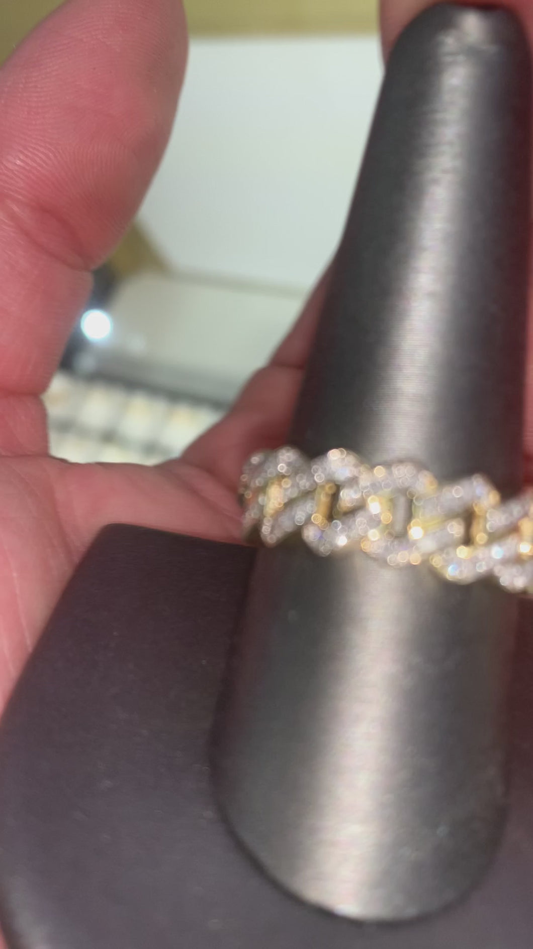10KT Square Diamond Cuban Ring #3 0.50ctw, SI1