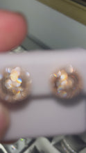 Load and play video in Gallery viewer, 14KT Starburst Style Diamond Studs/Earrings 0.39ctw
