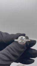 Load and play video in Gallery viewer, 14KT White Gold Circle Halo Engagement Diamond Ring #1

