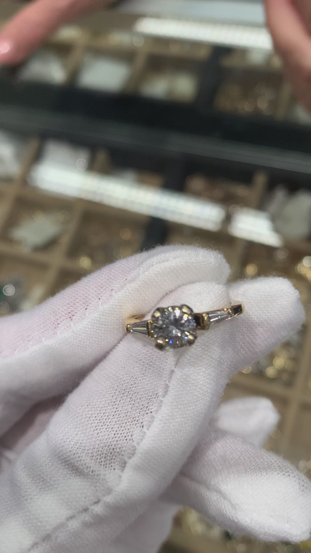 14KT Bamboo Style Salt & Pepper Diamond Engagement Ring, 1.50ctw #1
