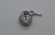 Load image into Gallery viewer, 925 Silver Lock Heart Key Pendant
