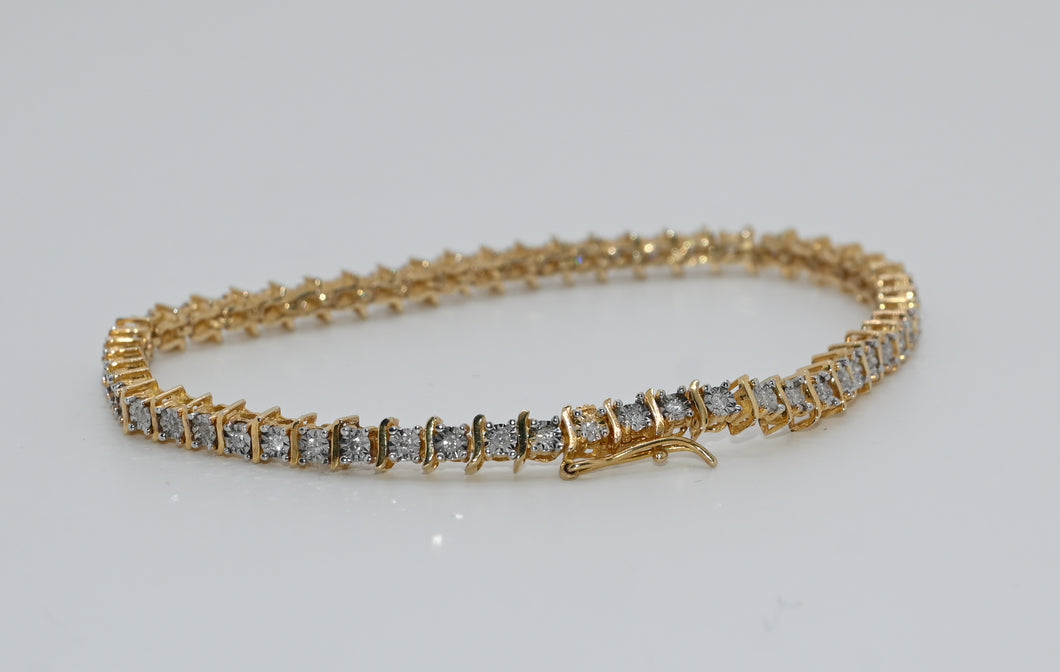 10KT Tennis Bracelet Natural Diamonds