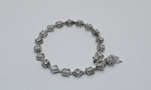 Load image into Gallery viewer, 925 Rhodium Cz Square Tennis Bracelet
