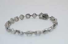 Load image into Gallery viewer, 925 Rhodium Cz Square Tennis Bracelet
