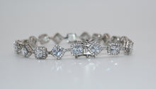 Load image into Gallery viewer, 925 Rhodium Cz Square Tennis Bracelet
