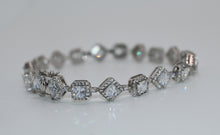Load image into Gallery viewer, 925 Rhodium Cz Square Tennis Bracelet
