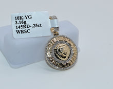 Load image into Gallery viewer, 10KT Yellow Gold Diamond Lion Head Medallion Pendant .25ct G SI
