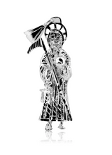 Cargar imagen en el visor de la galería, 925 Natural Silver Grim Reaper (Santa Muerte) Pendant
