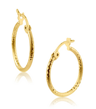 Load image into Gallery viewer, 14KT Diamond Cut Hoop Earrings #1
