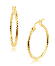 Load image into Gallery viewer, 14KT Diamond Cut Hoop Earrings #1
