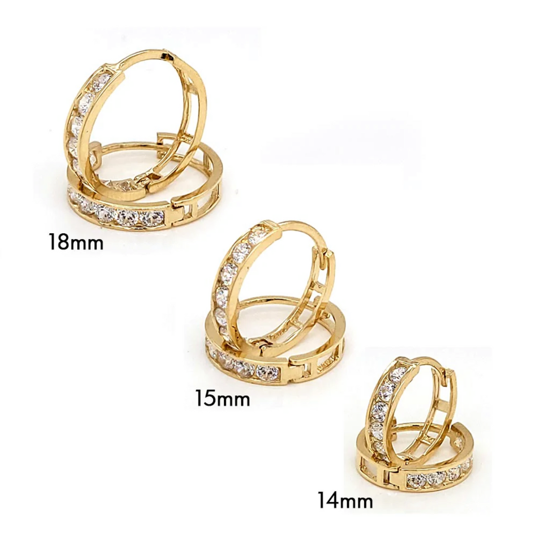 14KT Cz Hoop Earrings #01