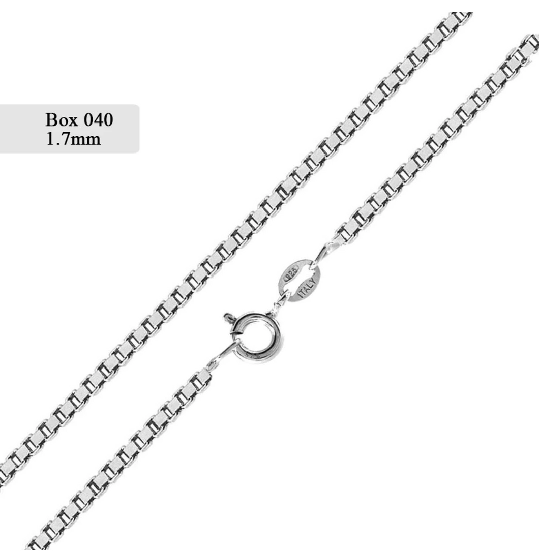 925 Natural Silver Box Chain 1.7mm