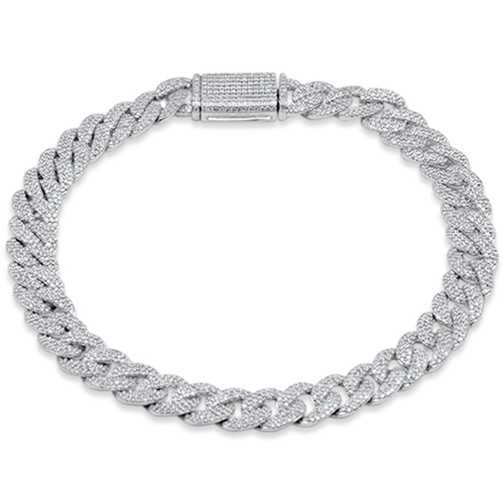 14KT White Gold Diamond Cuban Bracelet 7mm 8” 2.70ctw