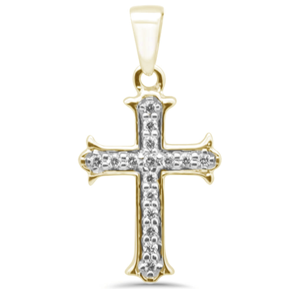 10KT Yellow Gold Diamond Cross Pendant #01